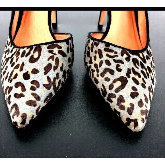 Halogen Leopard Print Heels Womens Calf Hair Marlie D' Orsay Pumps Sz 9 1/2 M - Picture 6 of 12